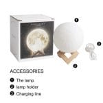 Mesečeva 3D lampa USB napajanje touch kontrola dugme