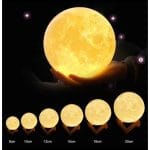 Mesečeva 3D lampa plava boja noćno raspoloženje ambijent