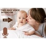 Krupni plan ekrana baby monitor kamera sa prikazanom temperaturom