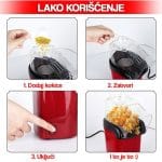 Mini aparat za kokice drugi ugao sa detaljima dizajna