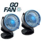 Ventilator sa bočne strane pokazuje dimenzije i USB port za punjenje