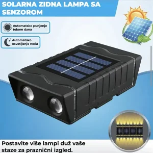 Solarne zidne lampe za dvorište – 4 komada