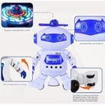 Krupni plan LED svetlosti i muzičkih speakera robota