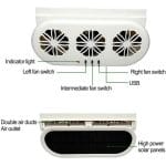 Solarni auto ventilator pored kešite za pregled veličine