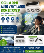 Solarni Auto Ventilator sa 3 Glave – Svež vazduh u autu, čak i dok ste parkirani! ☀️🚗