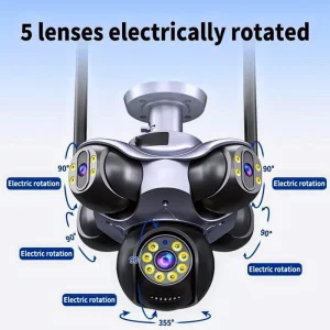 WiFi PTZ kamera sa 5 sočiva – 4K Ultra HD nadzor bez mrtvih uglova-tehnolidershop