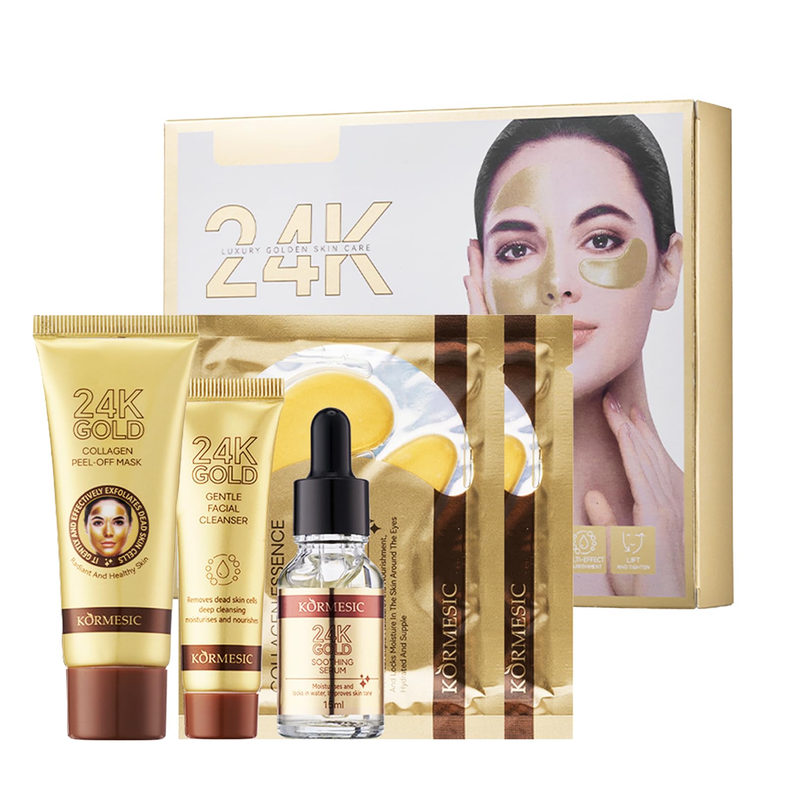24K zlatni set za negu lica 24K zlatni set za negu lica — prednja strana