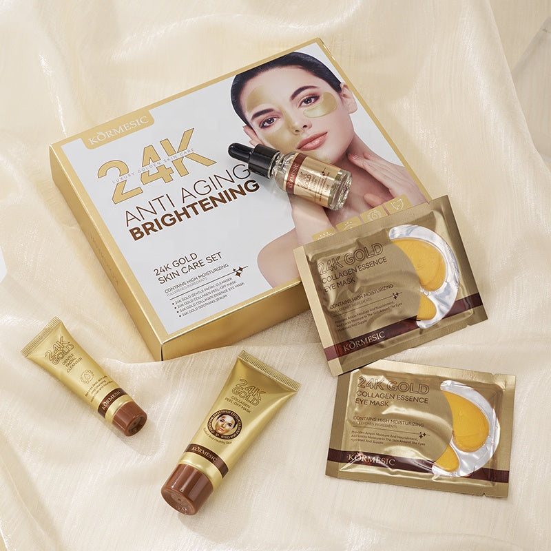 24K zlatni set za negu lica 24K zlatni set za negu lica — u upotrebi