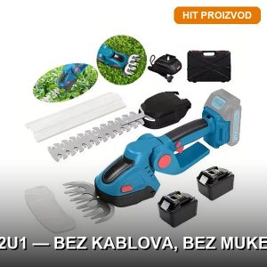 aku trimer za travu i živu ogradu — prednja strana