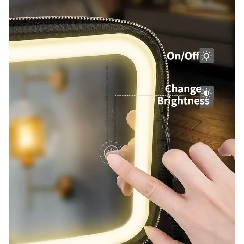 Neseser za šminku sa LED ogledalom neseser za šminku sa LED ogledalom - podesivo LED osvetljenje na dodir