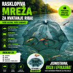 Sklopiva ribarska mreža sa umbrella strukturom za ribarstvo
