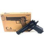 Airsoft metalni pištolj C6 na metkiće realistični model kompletan
