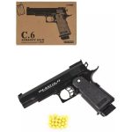 Airsoft pištolj C6 iz bočnog ugla prikazuje metalnu konstrukciju detalje