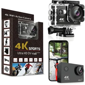 akciona kamera 4K WiFi — prednja strana