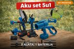 Aku baštenski set 5u1 – makaze, testera, trimer, duvač i teleskopski nastavak sa punjivom baterijom