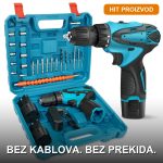 bežična aku bušilica brushless 12V — prednja strana