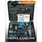 Aku set alata 5 u 1 — kompletan bežični set sa punjivim baterijama