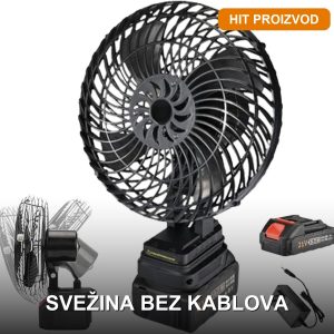 Aku ventilator na baterije — prenosivi ventilator bez kabla na stolu