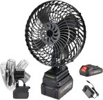 akumulatorski ventilator — prednja strana