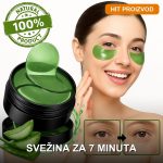 Aloe vera maska za podočnjake i natečenost ispod očiju na beloj podlozi