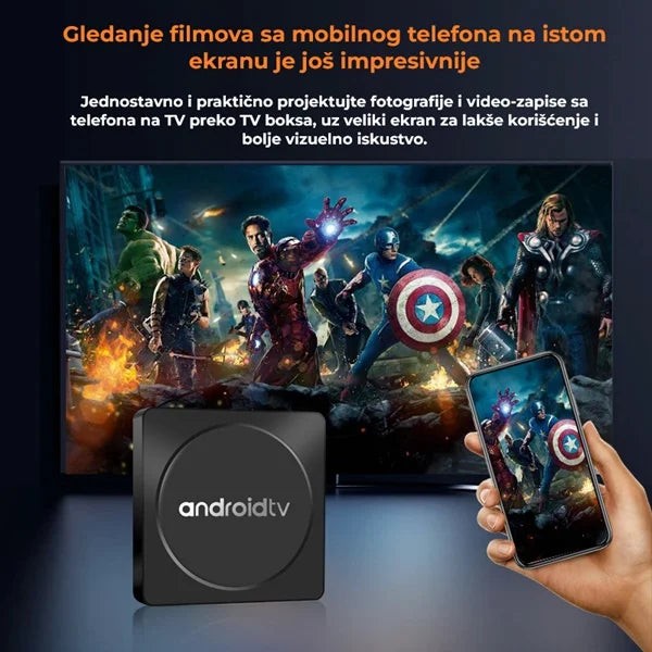 Android TV Box za pametni televizor Android TV Box za pametni televizor — prednja strana