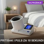 Digitalni aparat za merenje krvnog pritiska sa prikazanim rezultatima na LCD displeju