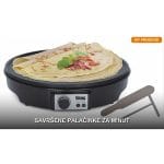 Aparat za palačinke DSP 1200W sa ravnom neprijanjajućom pločom — pogled spreda