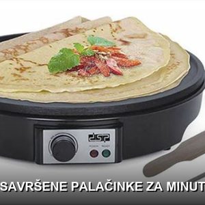 Aparat za palačinke DSP 1200W sa ravnom neprijanjajućom pločom — pogled spreda