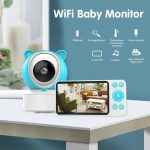 Roditelj prati bebu putem mobilne aplikacije spojene sa WiFi bebi monitorom