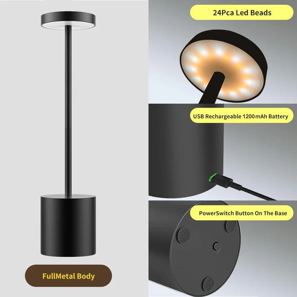 bežična LED stona lampa — prednja strana