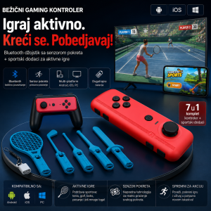 bežični gaming kontroler sa senzorom pokreta — prednja strana