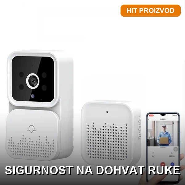 bezicno-zvono-sa-kamerom-wifi-glavna Bežično zvono sa kamerom WiFi montirano na zid pored ulaznih vrata