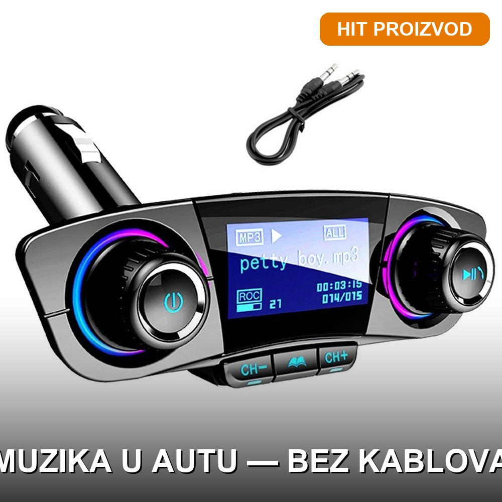 bluetooth-fm-transmiter-za-auto-bt06-glavna Bluetooth transmiter za auto BT06 sa ekranom i USB priključkom