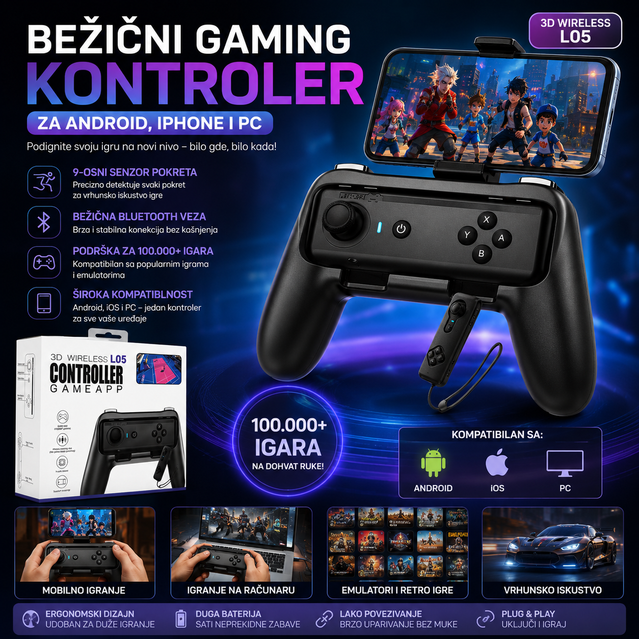 bluetooth-gaming-kontroler-1 bluetooth gaming kontroler — prednja strana