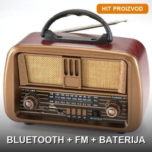 bluetooth retro radio sa punjivom baterijom — prednja strana