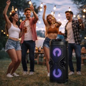 Detalj priključaka bluetooth zvučnika ZQS-4209 — AUX, USB i SD port