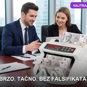 Profesionalni brojač novca sa UV detekcijom postavljen na radnoj površini