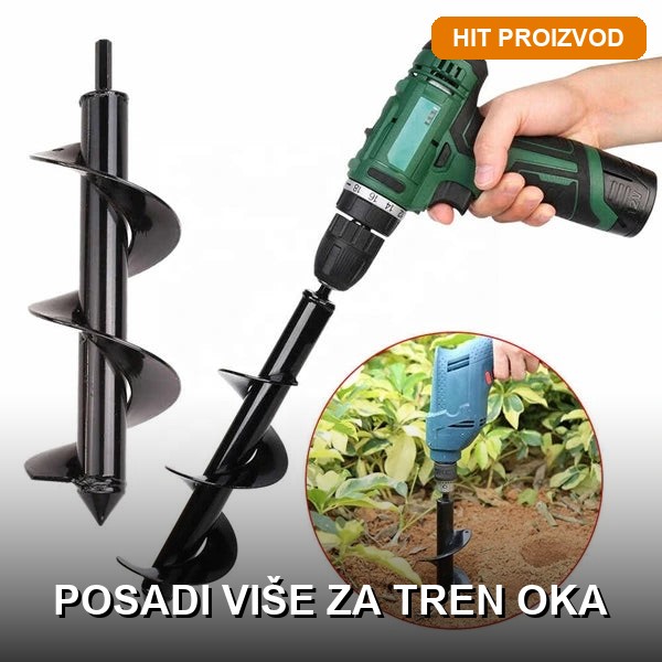 Burgija za zemlju za bušilicu Burgija za zemlju spiralna čelična za bušilicu — kopanje rupa za sadnju biljaka