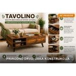 Drveni klub sto za dnevnu sobu – Tavolino multifunkcionalni sto