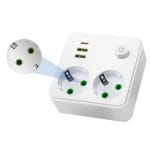 Dupla utičnica sa 2 USB-A i 1 USB-C portom EU utikač
