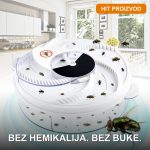 Električna klopka za muve sa USB napajanjem i 5 stanica za mamac — bela