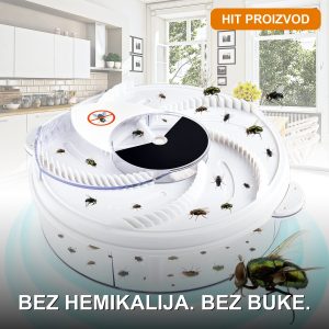 Električna klopka za muve sa USB napajanjem i 5 stanica za mamac — bela