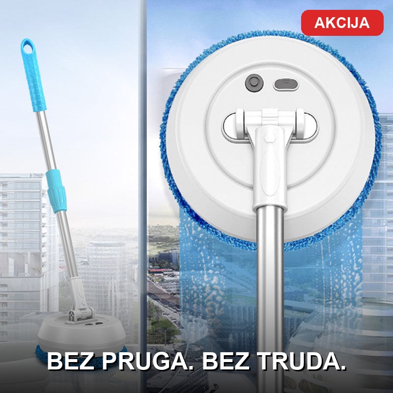 Električni čistač stakla — bežični Električni čistač stakla u upotrebi na prozoru — bežični uređaj za čišćenje bez pruga
