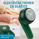 električni trimer za dlačice na odeći — detalji