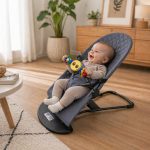 Ergonomski dizajn LullyBebe njihalice koji podržava bebin vrat, kičmu i glavu