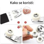 set za dugmad bez šivenja — u upotrebi