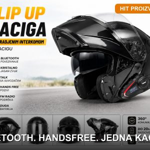 Flip up kaciga sa bluetooth interkomom – modularna moto kaciga sa handsfree funkcijom