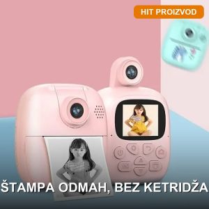 fotoaparat za decu sa instant štampačem — prednja strana