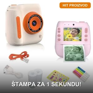 fotoaparat za decu sa štampačem — prednja strana