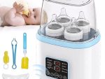 Prikaz svih 8 funkcija grejača bebi flašica i sterilizatora — dugme za odabir režima rada